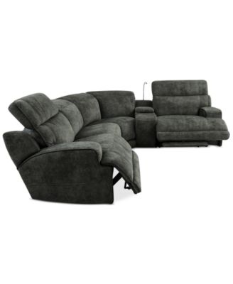 Sebaston 5-Pc. Fabric Sectional with 2 Power Motion Recliners and 1 USB Console, Created for Macy's