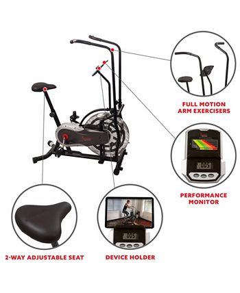 sunny health & fitness zephyr air fan bike