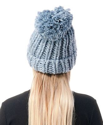 Women's Luxe Chunky Knit Pom Cuffed Beanie