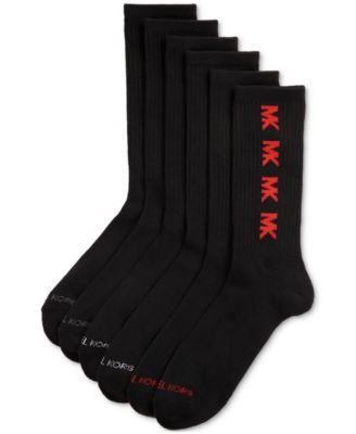 Michael Kors Men's Athletic Crew Logo Socks, 6 Pairs