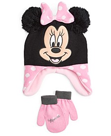 Little Girls Minnie Mouse Hat & Mittens Set 
