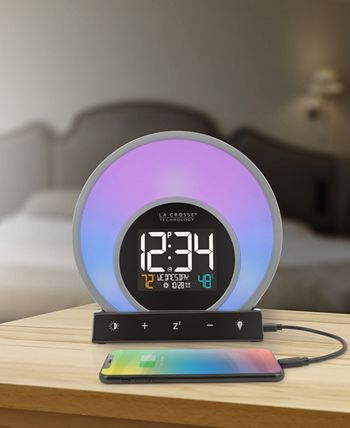 La Crosse Technology Soluna Light Alarm Clock 20 Color Options USB Charging Port 