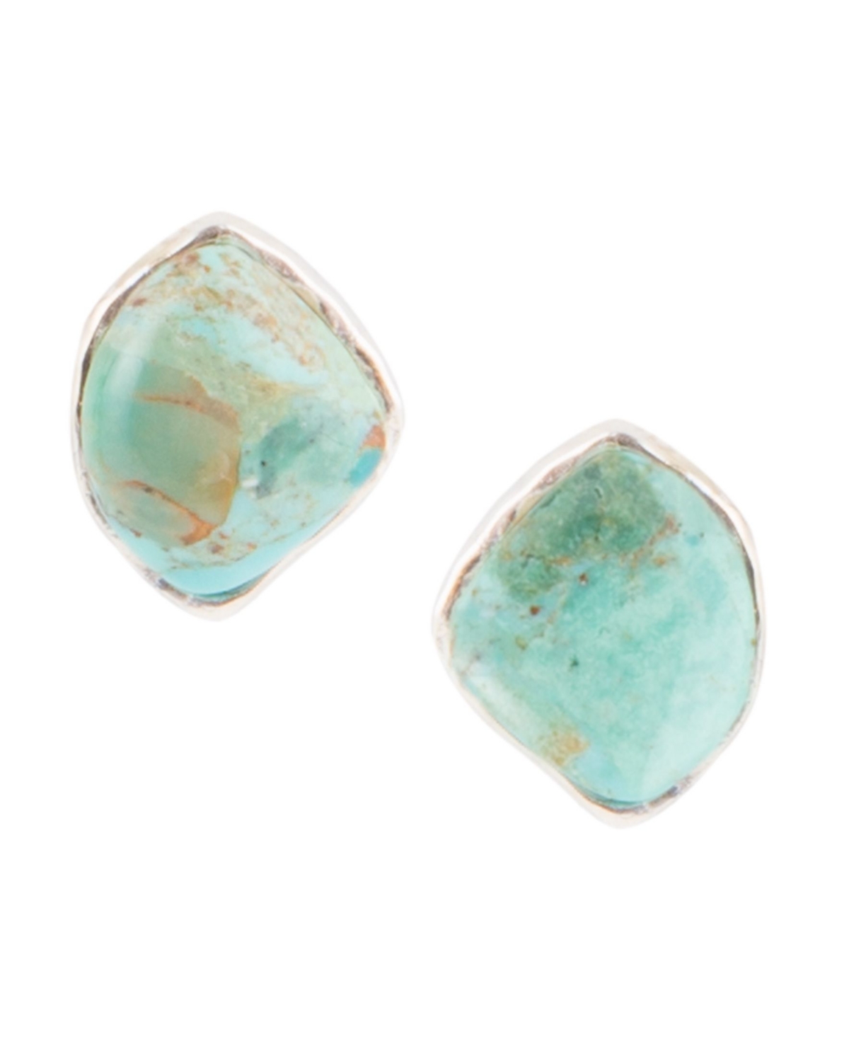 Barse Women's Abstract Sterling Silver and Genuine Turquoise Stud Earrings