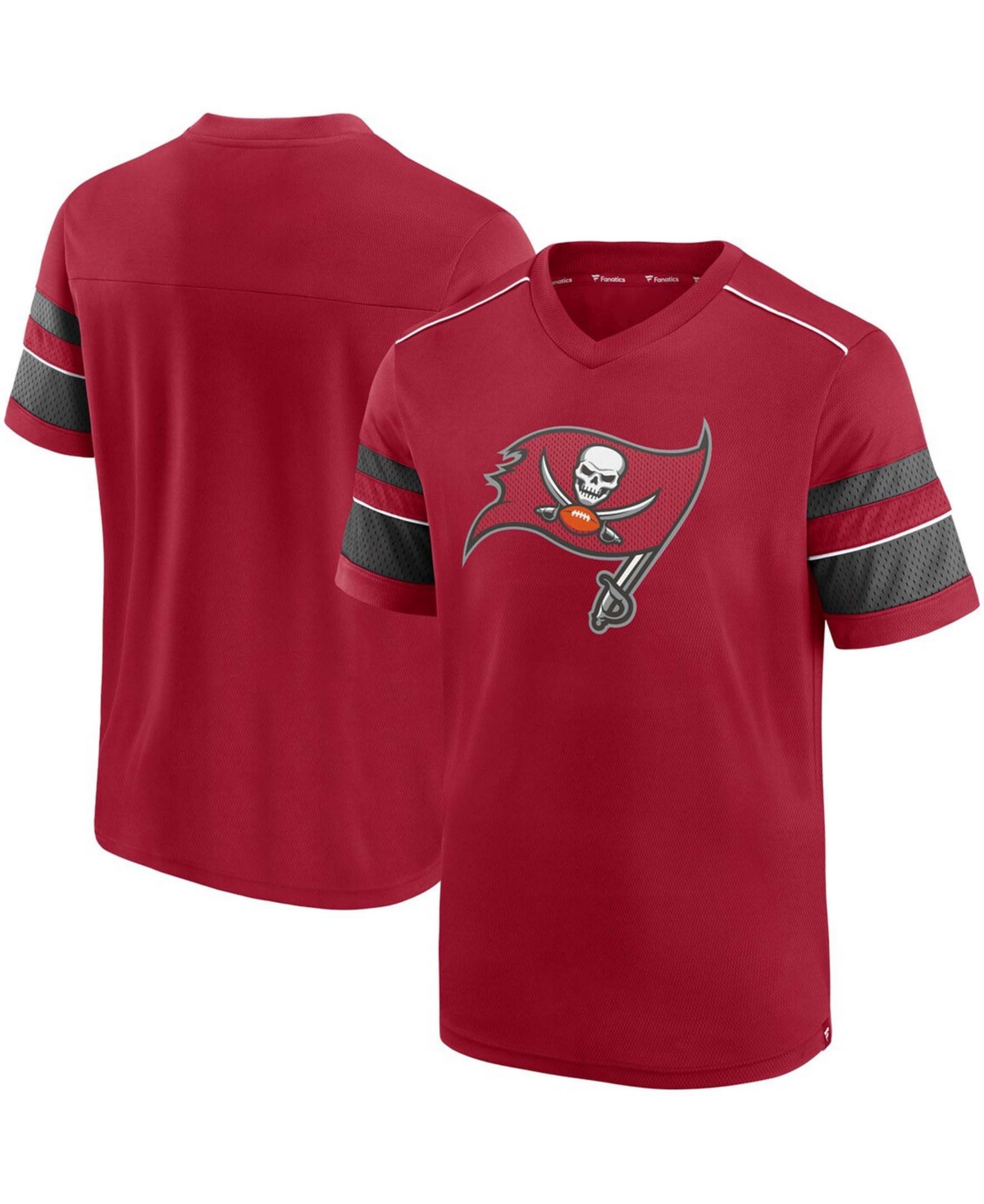 Men'sTampa Bay Buccaneers Textured Hashmark V-Neck T-shirt - Red