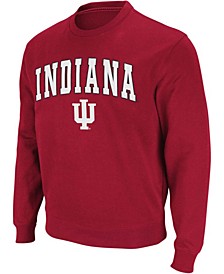 Men's Crimson Indiana Hoosiers Arch Logo Crew Neck Sweatshirt