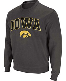 Men's Charcoal Iowa Hawkeyes Arch Logo Crew Neck Sweatshirt
