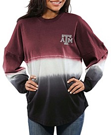 Women's Maroon Texas A M Aggies Ombre Long Sleeve Dip-Dyed T-shirt