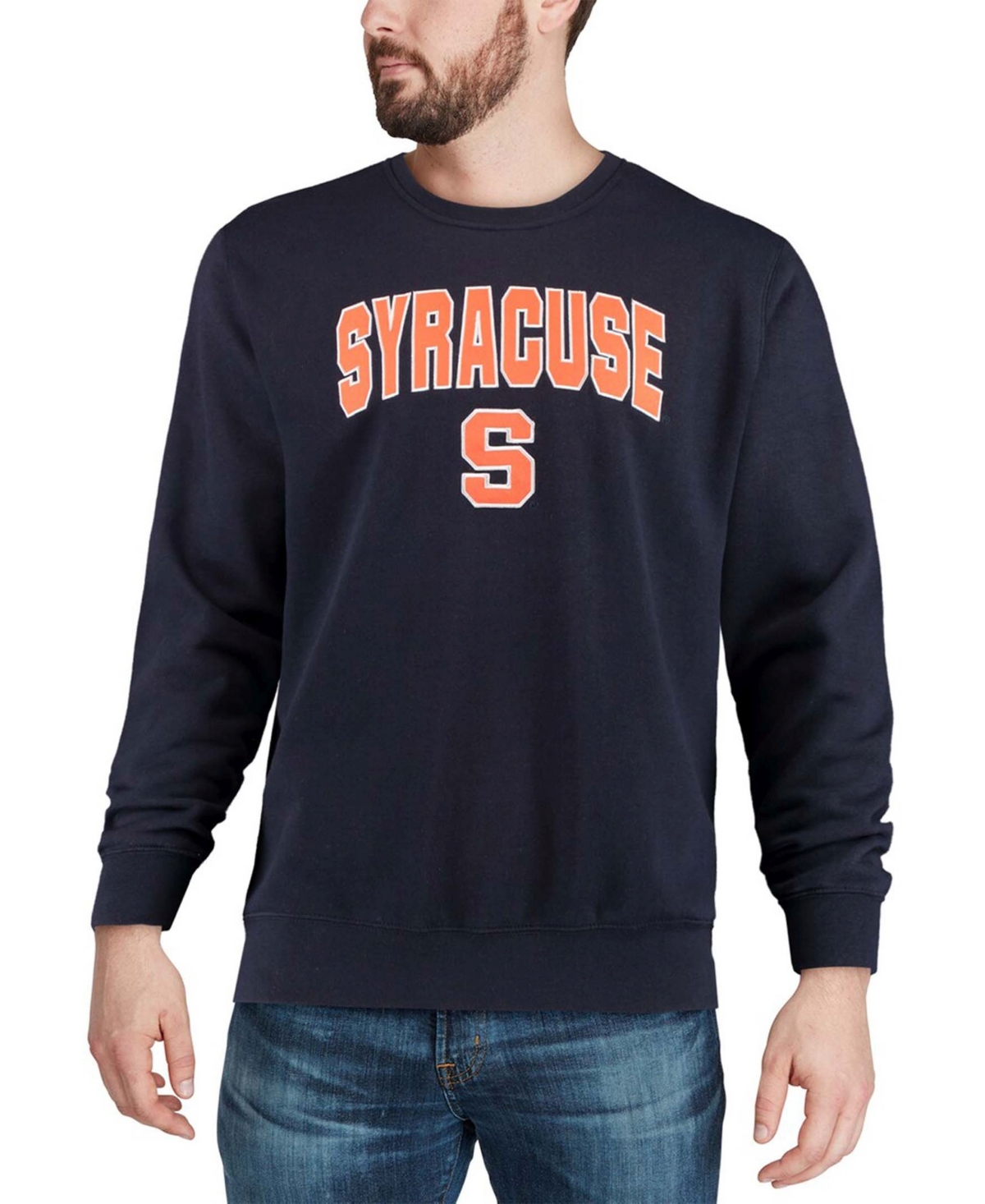 Shop Colosseum Men's Navy Syracuse Orange Arch Logo Crew Neck Sweatshirt