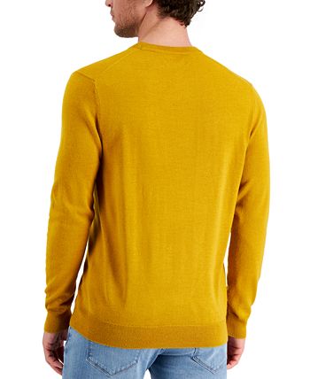 Club Room Men's Solid Crew Neck Merino Wool Blend Sweater, Created for ...