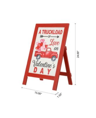 24" Valentine's Wooden Truck Porch Sign and Standing Decor