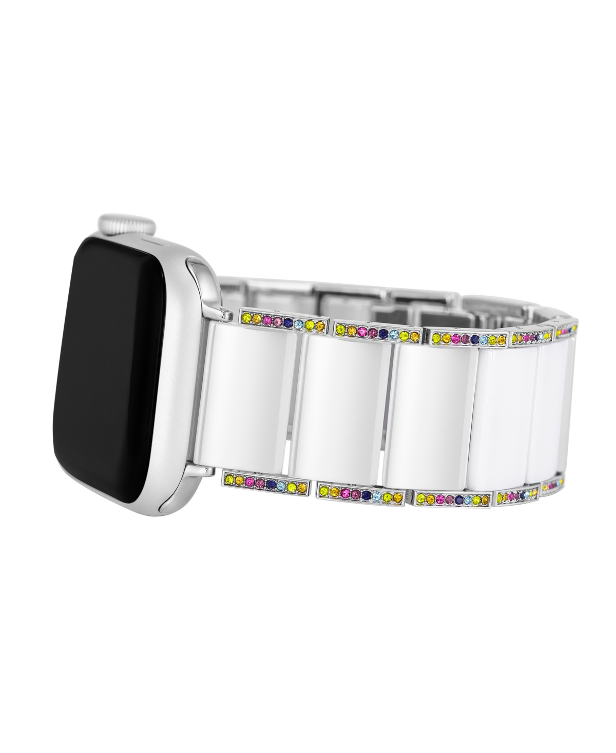 Anne Klein Women'sCeramic with Premium Rainbow Crystals Bracelet designed for Apple Watch 42mm (Series 1-3 only) & 44/45/46/49mm (Ultra & Ultra