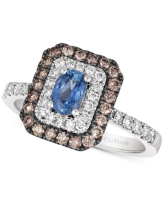 sapphire and chocolate diamond ring