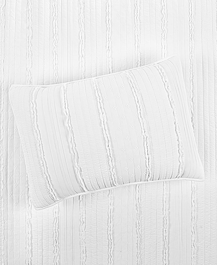 Martha Stewart Collection Textured White Stripe Sham, King, Created for