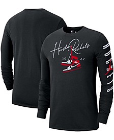 Brand Men's Houston Rockets Statement Edition Signature Laces Long Sleeve T-Shirt