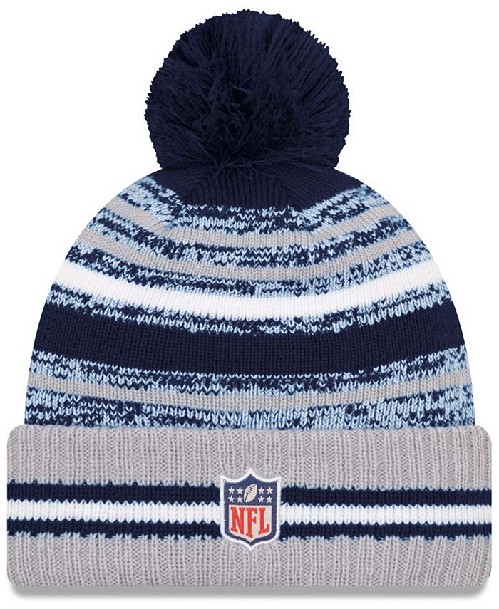 New Era Men's Navy/Gray Dallas Cowboys 2021 NFL Sideline Sport Official Pom  Cuffed Knit Hat - Macy's