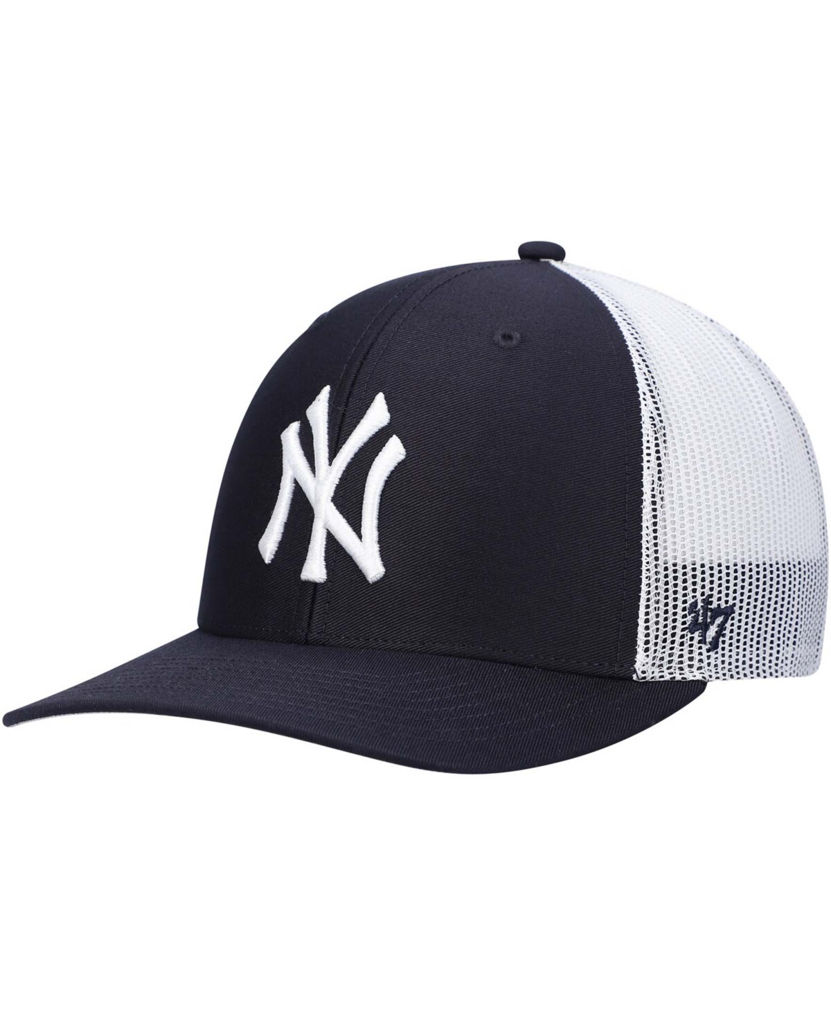47 Brand Men's New York Yankees Primary Logo Trucker Snapback Cap In Navy