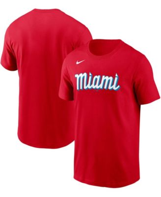 Nike Men's Nike Red Miami Marlins City Connect Short Sleeve Pullover Hoodie