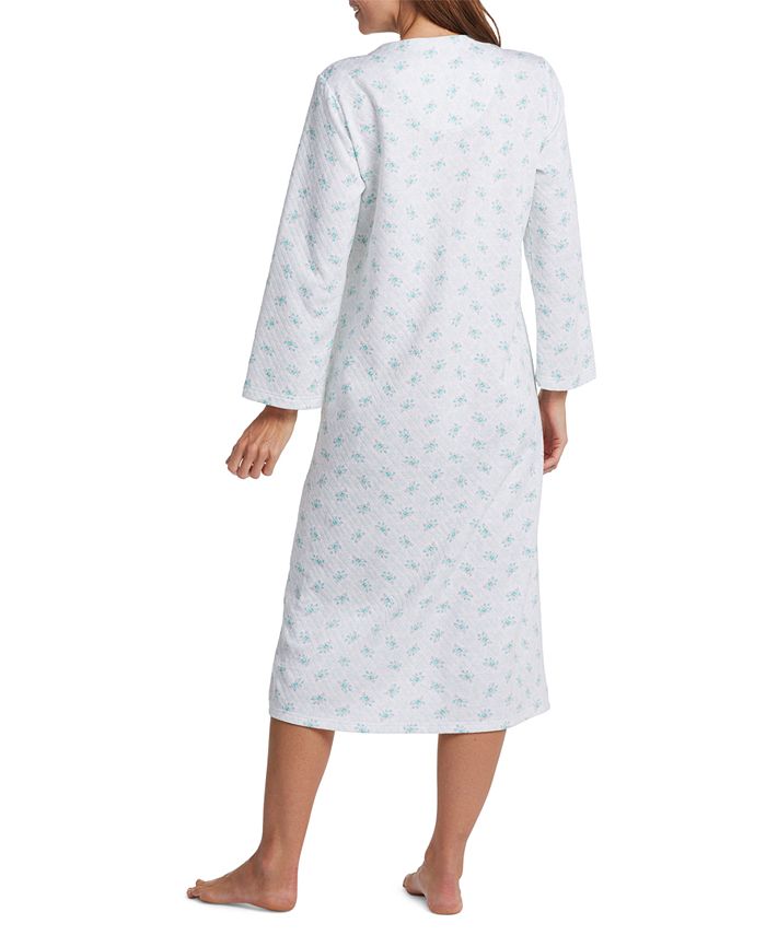Miss Elaine Printed Long Sleeve Long Zipper Robe Macy's