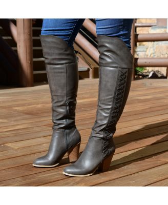 Women's Spritz Wide Calf Lace Up Over The Knee Boots