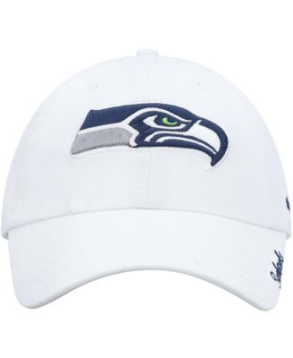 Women's White Seattle Seahawks Miata Clean Up Logo Adjustable Hat