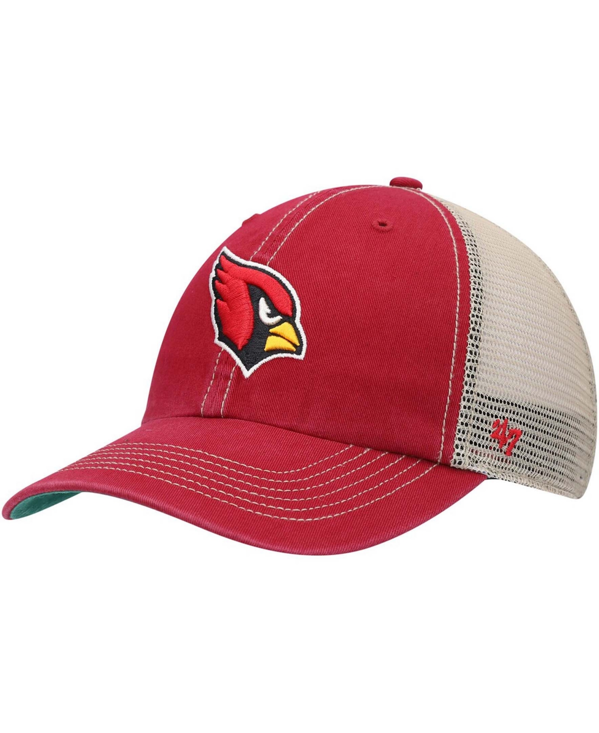 47 Brand Men's Cardinal, Natural Arizona Cardinals Trawler Trucker Clean Up Snapback Hat In Cardinal,natural
