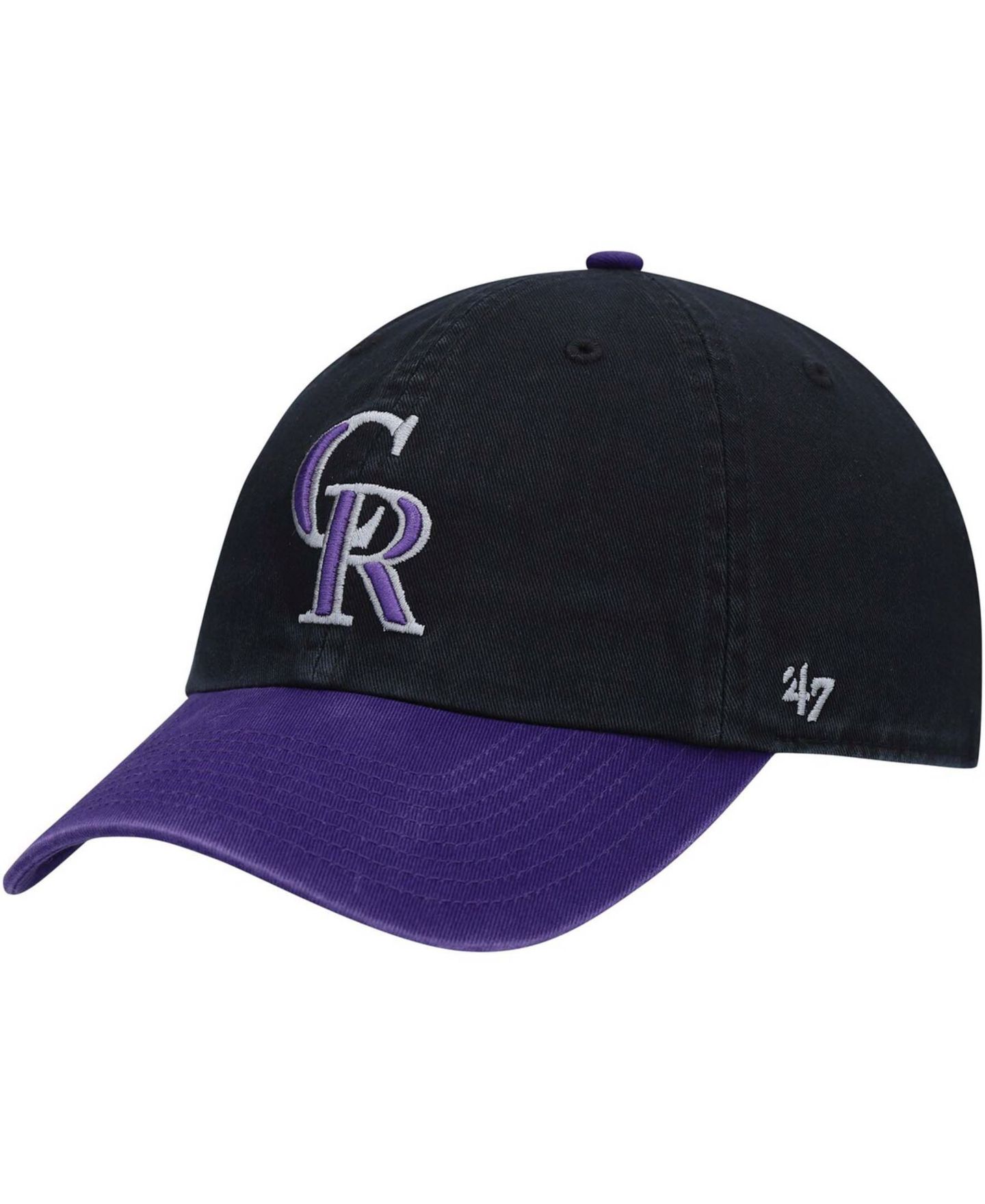 Мужская кепка '47 Brand Black Colorado Rockies Alternate Clean Up Adjustable Hat — фото 2