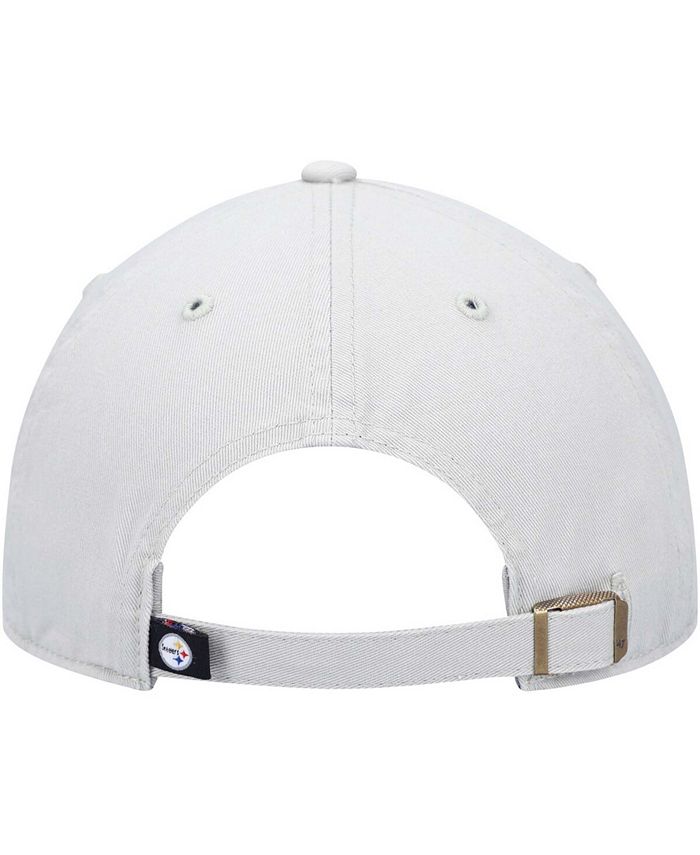'47 Brand Men's Gray Pittsburgh Steelers Logo Clean Up Adjustable Hat ...