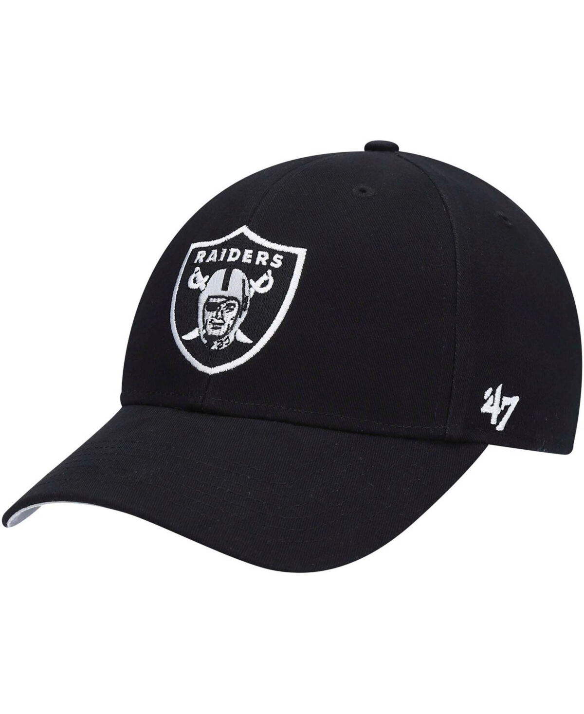 47 Brand Babies' Boys Black Las Vegas Raiders Basic Mvp Adjustable Hat