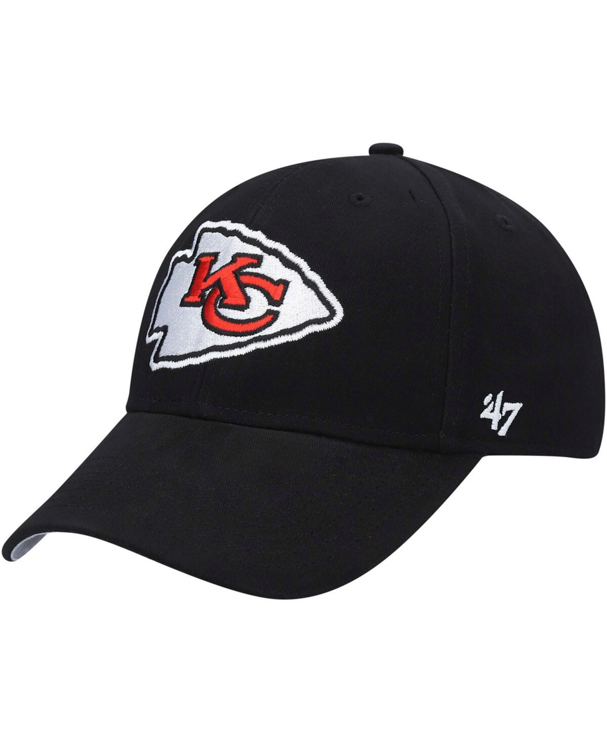 47 Brand Kids' Boys Black Kansas City Chiefs Basic Secondary Mvp Adjustable Hat