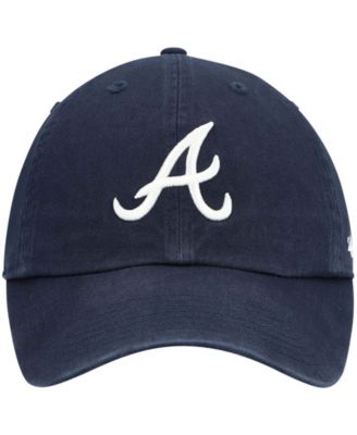 Boys Navy Atlanta Braves Team Logo Clean Up Adjustable Hat
