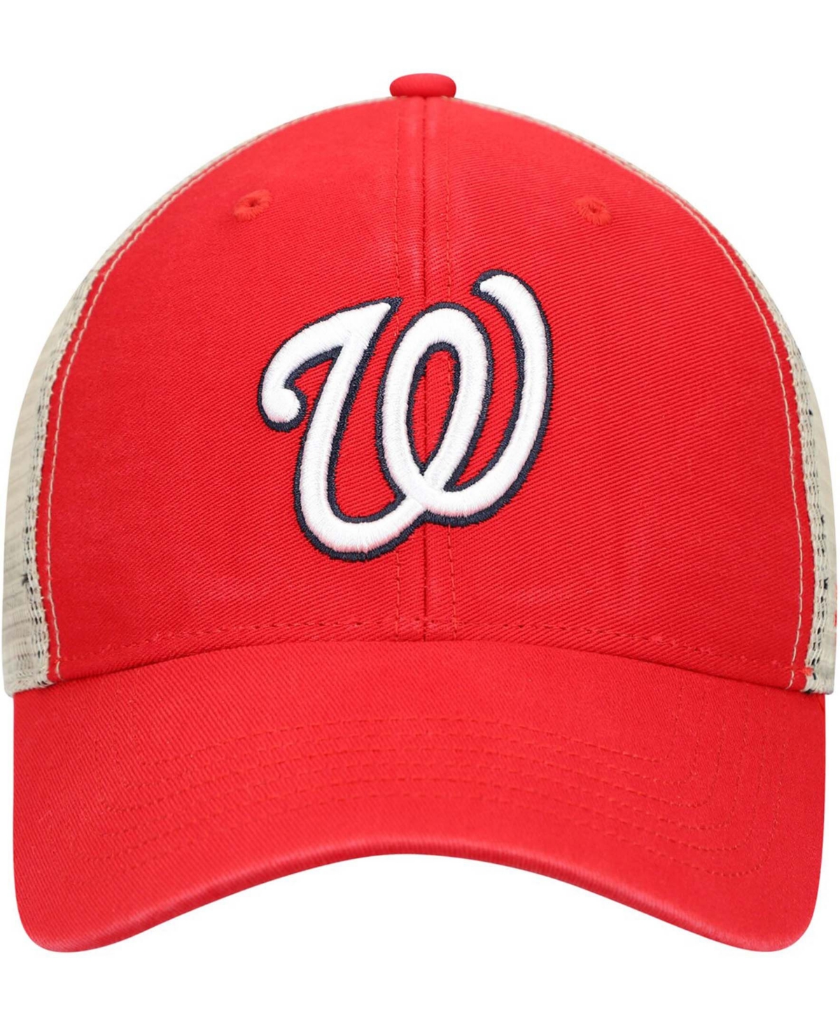 47 Brand Men's Red, Natural Washington Nationals Flagship Washed Mvp Trucker Snapback Hat In Red,natural