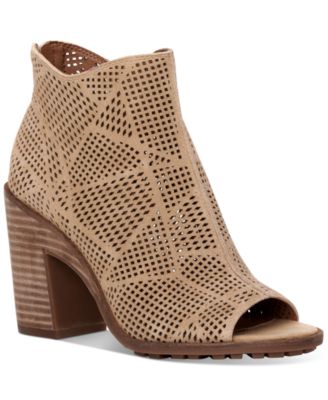 laser cut booties open toe