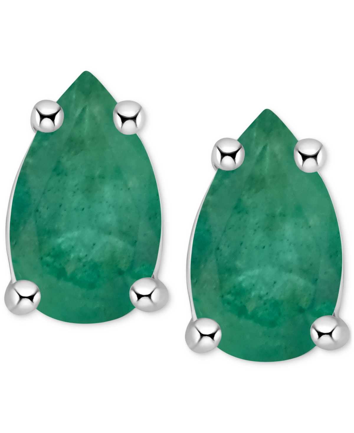 Macy's Tanzanite Pear-shape Stud Earrings (3/8 Ct. T.w.) In 14k White Gold (also In Emerald, Ruby & Sapphir In Green
