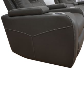 Jabarr 7-Pc. Beyond Leather Theater Seating with 3 Consoles, Created for Macy's