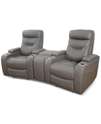 Jabarr 3-Pc. Beyond Leather Theater Seating with 1 Console, Created for Macy's