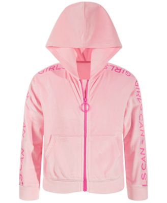 ID Ideology - Toddler & Little Girls 'Girls Can' Hooded Zip-Up Jacket