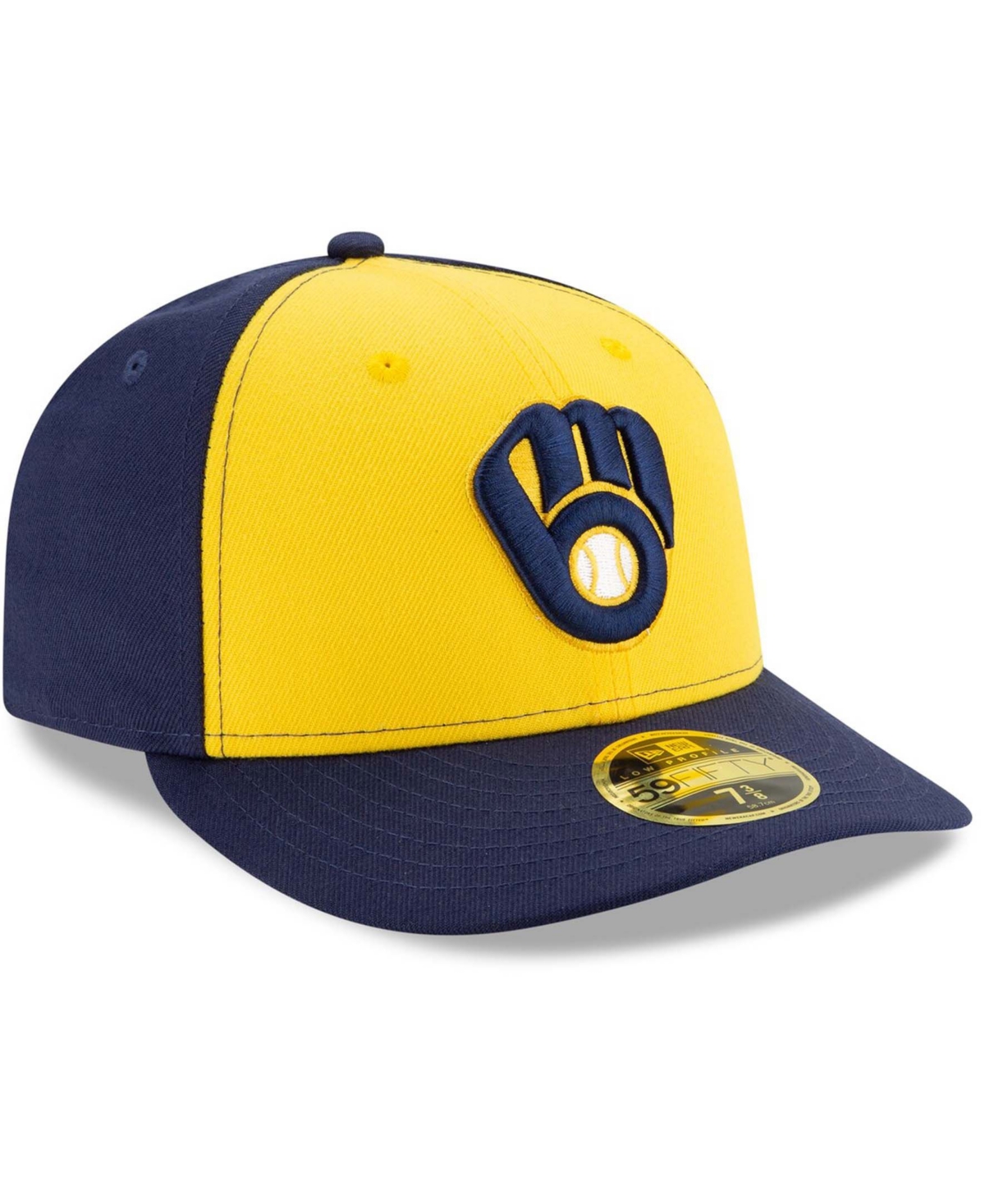 Men's Yellow Milwaukee Brewers Alternate 2020 Authentic Collection On-Field Low Profile Fitted Hat - Yellow