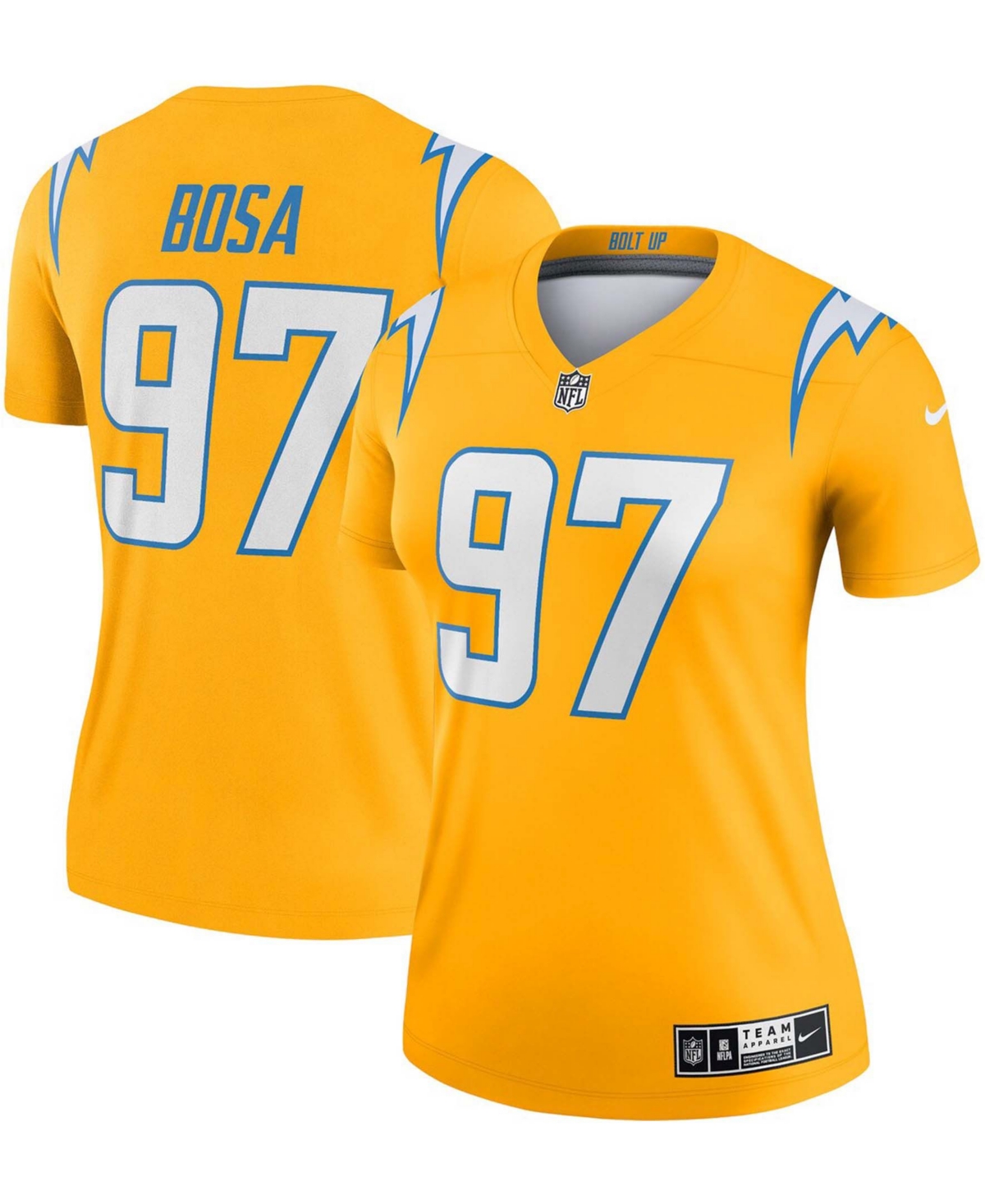 Women's Joey Bosa Gold-Tone Los Angeles Chargers Inverted Legend Jersey - Gold-Tone
