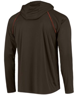 Men's Brown Cleveland Browns Raglan Long Sleeve Hoodie T-shirt