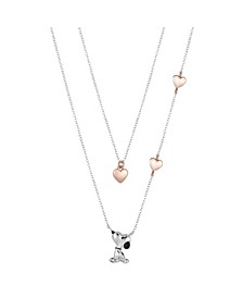 14K Gold Flash-Plated Snoopy Heart Layered Pendant Necklace