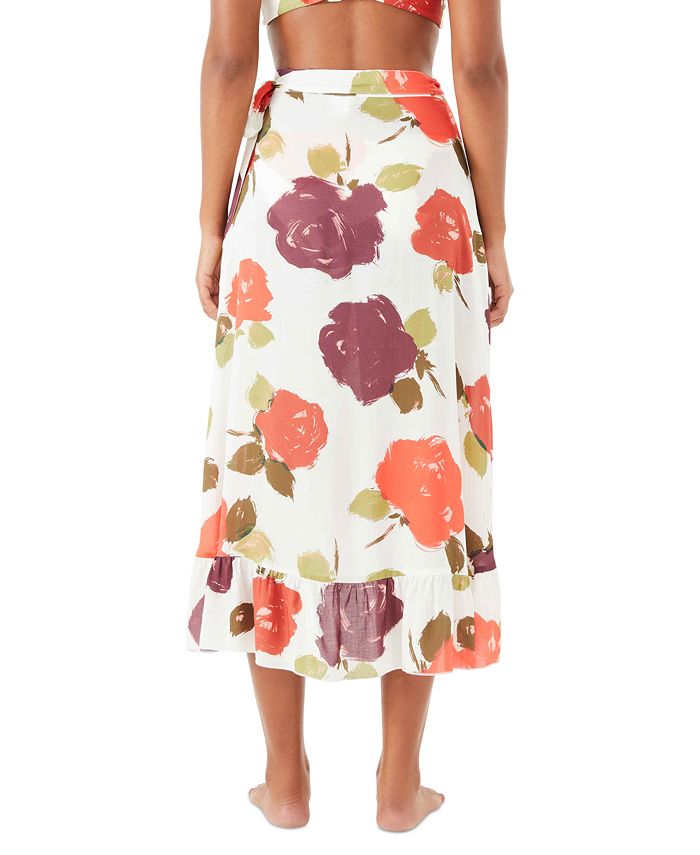 kate spade new york Floral-Print Wrap Skirt Cover-Up - Macy's