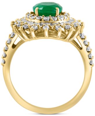 EFFY&reg; Ruby (1-7/8 ct. t.w.) & Diamond (1/4 ct. t.w.) Halo Statement Ring in 14k White Gold (Also in Sapphire and Emerald)