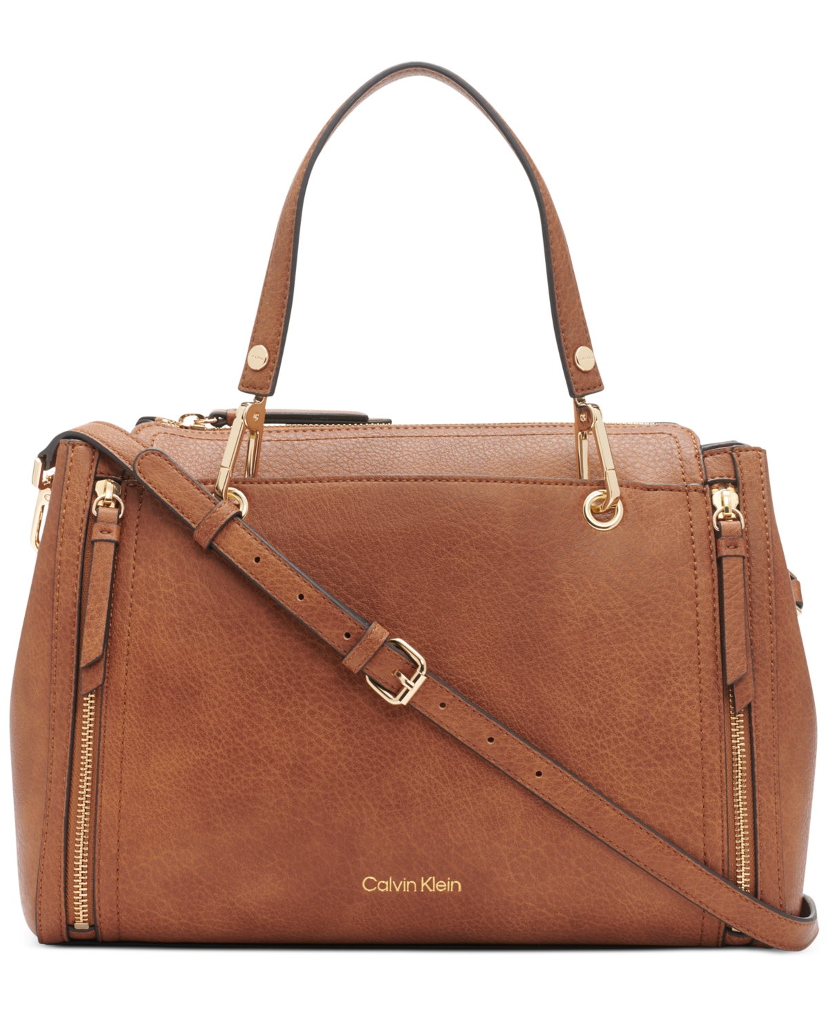 Calvin Klein Women's Reyna Satchel Bag In Caramel ModeSens