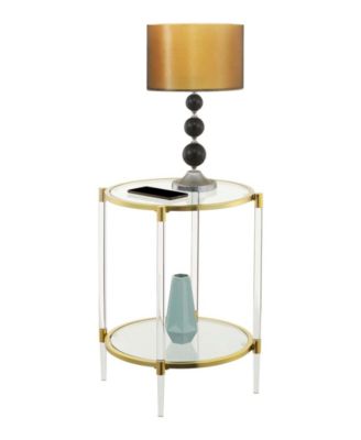 Royal Crest 2 Tier Acrylic Glass End Table