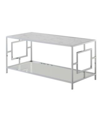 42" Chrome Town Square Coffee Table with Shelf