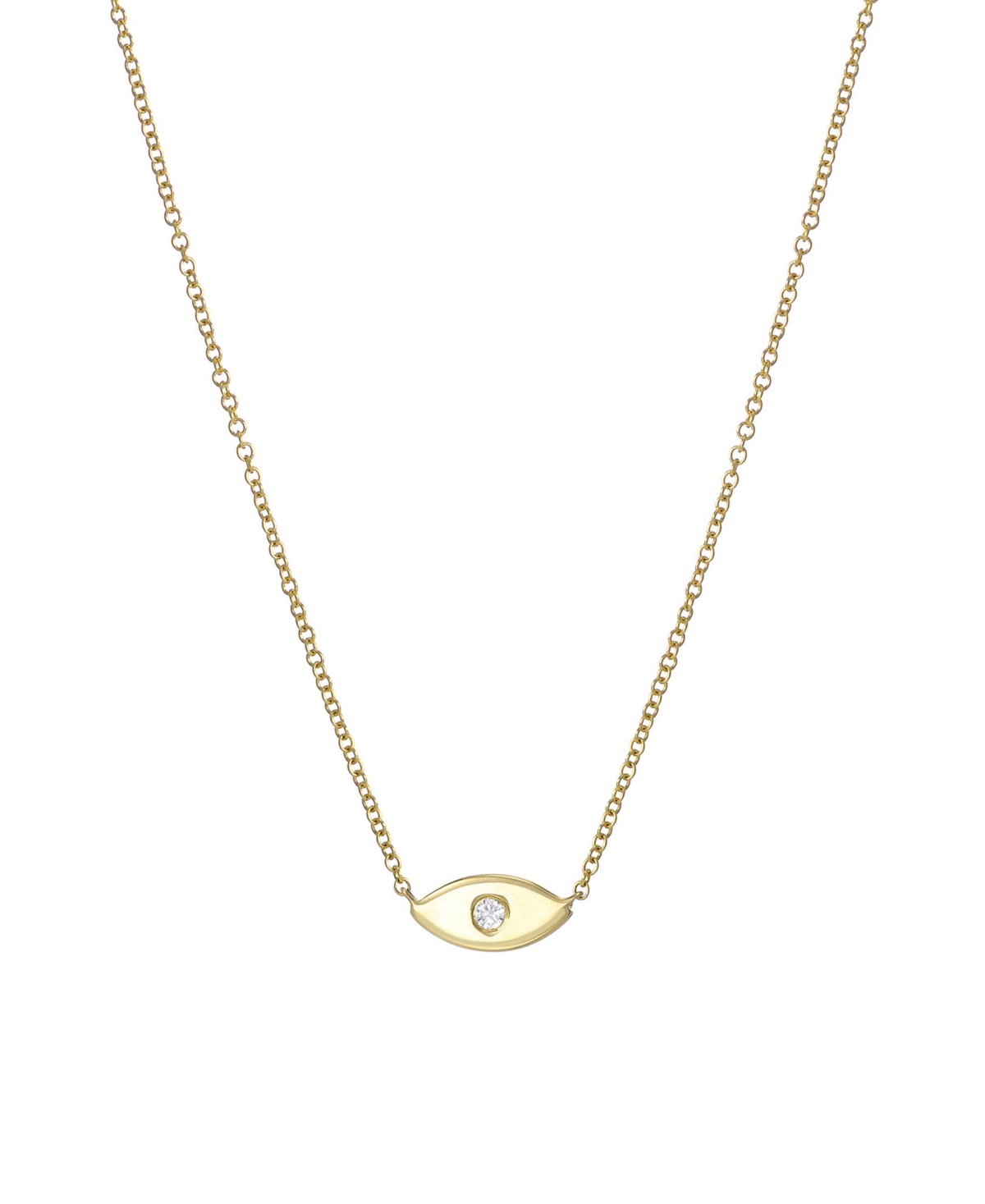 Diamond 14K Gold Evil Eye Necklace - Gold