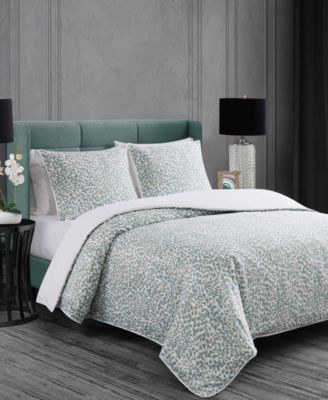 Badgley Mischka Home Serina Metallic Comforter Set Bedding