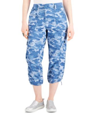 Style & Co - Camo-Print Bungee-Hem Capri Pants