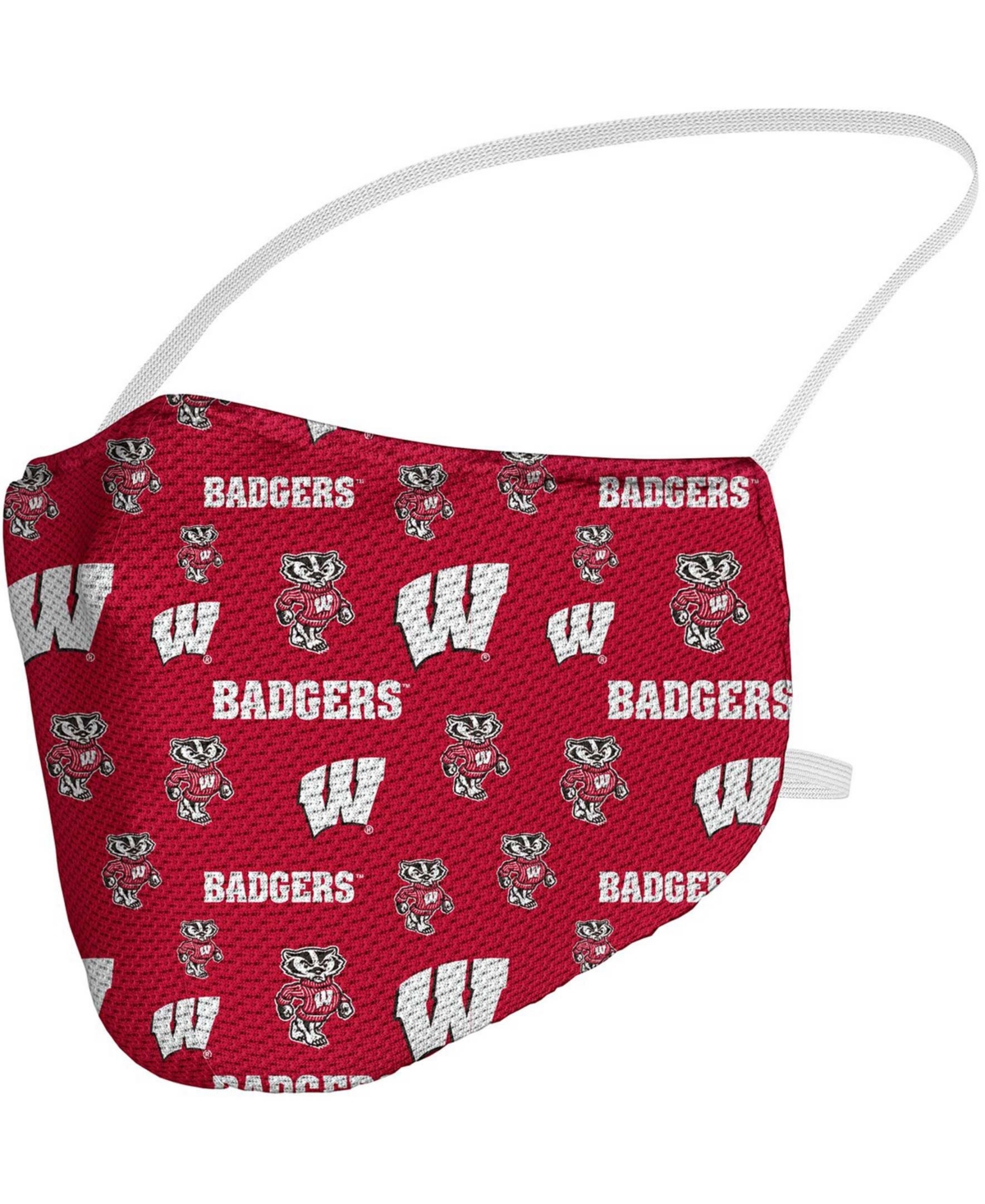 Multi Adult Wisconsin Badgers All Over Logo Face Covering - Multi