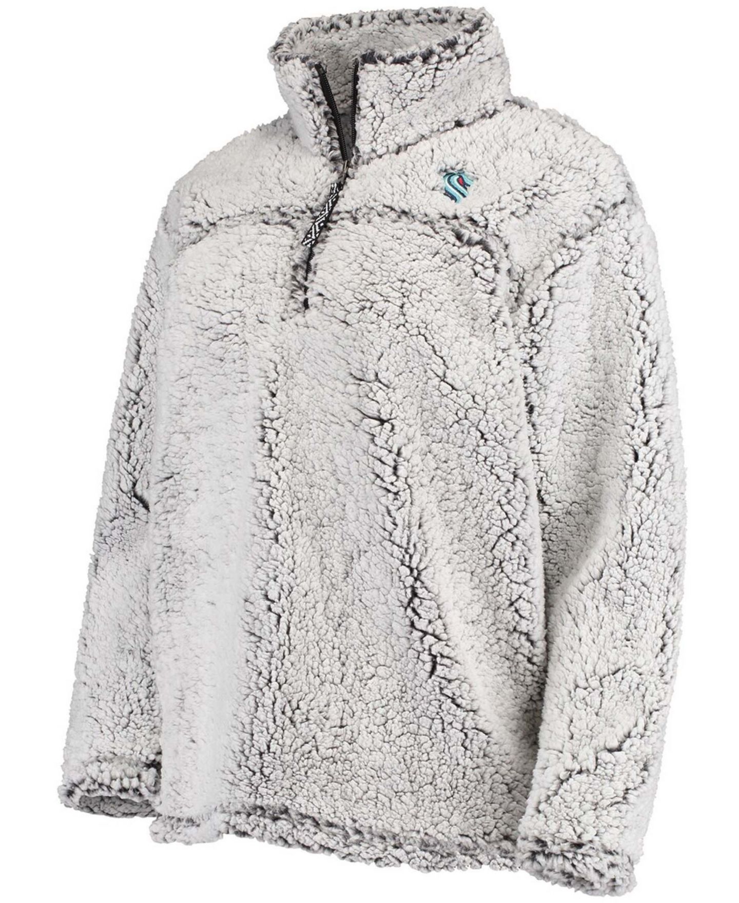 Женская куртка G-III 4Her by Carl Banks Gray Seattle Kraken Sherpa Quarter-Zip — фото 3